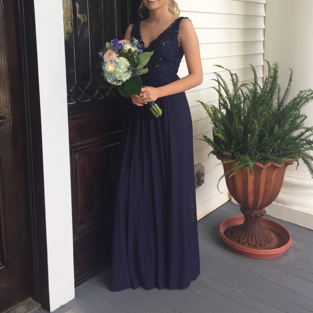 Navy Blue Sherri Hill Dress 50255